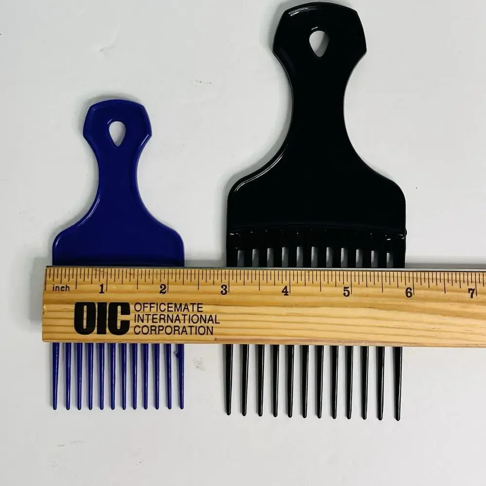 vintage long tooth hair‎ pick lift comb black purple props styling large small